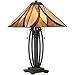 Quoizel TF1180TVA Asheville Multicolor Stained Glass/Tiffany Table Lamp, 2-Light 150 Total Watts, 25