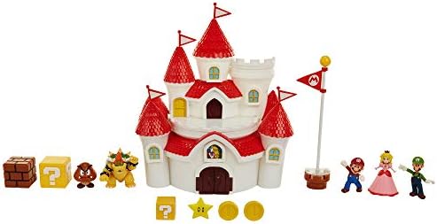 super mario deluxe mushroom kingdom castle playset