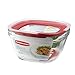 Rubbermaid Easy Find Lids Glass Food Storage Container, 11.5 Cup, Racer Red