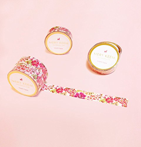 Tropical Vintage Floral Washi Tape for Planning • Scrapbooking • Arts Crafts • Office • Party Supplies • Gift Wrapping • Colorful Decorative • Masking Tapes • DIY