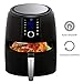 Simple Living Products XL Digital Air Fryer, 7 Custom Presets, 2 Hour Keep Warm and Memory Control Function, Airfryer Recipe Cookbook, Black High Gloss Finish with 5.8 Quart Capacity, 1800 Watts