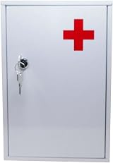 AuraHome Secure Medical Storage Lockable Cabinet White Wall Mounted First Aid view 6
