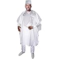 HD African Bazin Couple Clothes Traditional Embroidery Agbada Boubou Caftan Set for Man