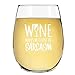 Wine Makes Me Fluent in Sarcasm Funny Stemless Wine Glass - 15 oz - Gift Ideas for Her, Women, Mom, Friends