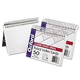 Oxford Spiral Index Cards, 4 x 6, White, 2 Pack of 50 Cards