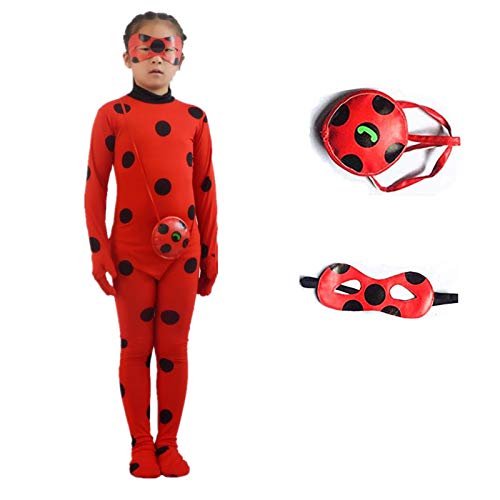 X-C-Q Lady Bug Costume Girls Marinette Cosplay Jumpsuit (Kid L) in