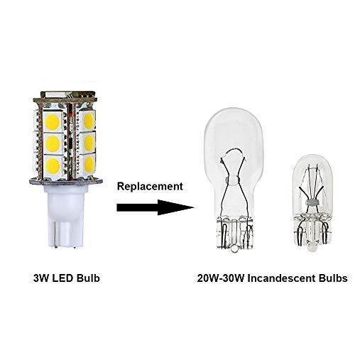 Makergroup T5 T10 Wedge Base LED Light Bulb High Brightness 12VAC/DC 3Watt 2700K-3000K for Outdoor Landscape Lighting Deck Stair Step Path Lights and Automotive RV Lights (3W 6-Pack, Warm White)