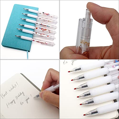 Gosytify Kids Cute Kawaii Stationery set for School Boys Girls Child Includes 1 Writing Case Box, 6 Gel Pens, 6 Pencils, Eraser (Pink)