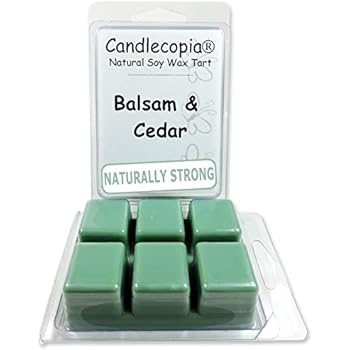 Candlecopia Balsam & Cedar Strongly Scented Hand Poured Vegan Wax Melts, 12 Scented Wax Cubes, 6.4 Ounces in 2 x 6-Packs