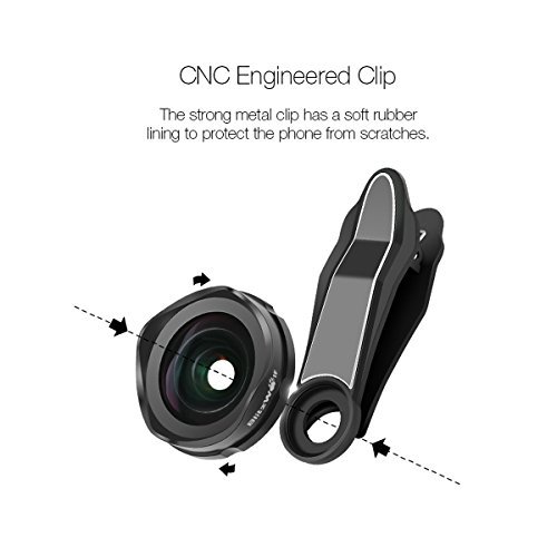 Lentes para Móviles,Blitzwolf Lente Gran Angular de 120-Grados Lente de Cámara Profesional 4k HD para iPhone SE/7/7 Plus/6S Plus/6S/6/5S/5C/5, Samsung Galaxy S5/S6/S6 Edge, Note4/5, LG, HTC, Moto, Nexus, Sony Xperia