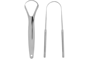 GENERIC Tongue Scraper for Adults (2 pack), Scraper for Bad Breath, Stainless Steel Tongue Cleaners, 100% Metal Tongue Scraper, Cleaner for Bad Breath, Stainless Steel Tongue Scraper, Scrapes Bad Breath Away