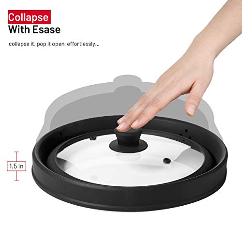 Bezrat Vented, 12inch Collapsible Microwave Plate Cover for Food