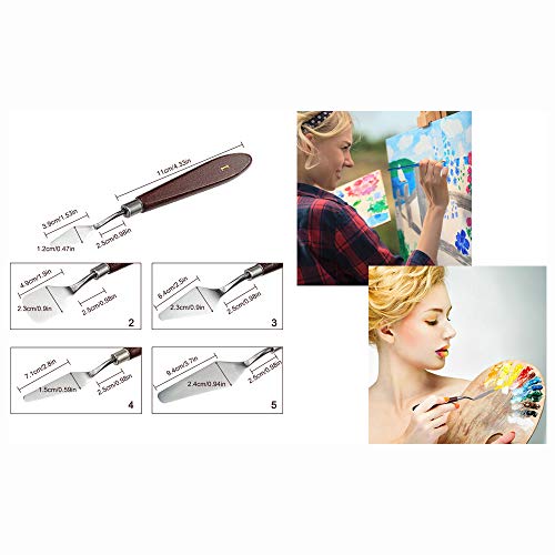 15 Pcs Set/5Pcs Palette Knives and 10 PCS Professional Watercolor Paint Brush Oil Painting Scraper Nylon Brushes for Artists Beginners