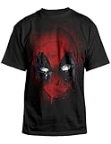 Deadpool Stencil Mask Mens Black T-shirt