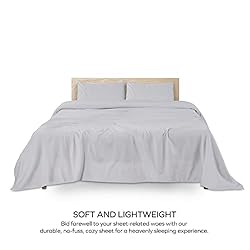 BLC Bed Sheets Queen Light Grey, Brushed Microfiber