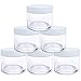 Beauticom 30G/30ML (1 Oz) Round Clear Jars with White Lids for Pills, Medication, Ointments and Other Beauty and Health Aids - BPA Free (Quantity: 6 Pieces)
