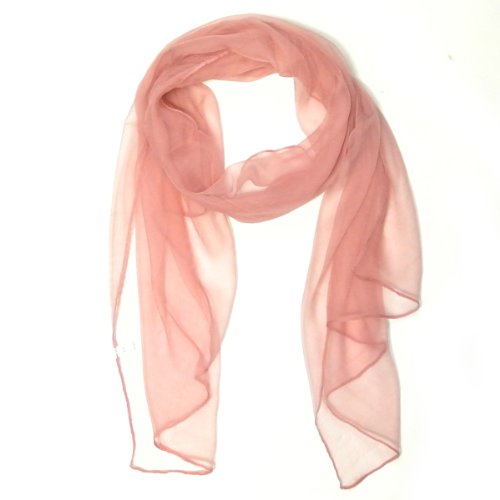 Wrapables Solid Color 100% Silk Long Scarf, Pink