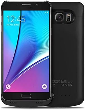 Note 5 Estuche Protector Negro con Batería Incluida, 4200mAh Cargador Protector con Batería de Reserva para Samsung Galaxy Note 5 Protector Recargable