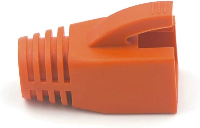 VCE RJ45 Strain Relief Boots for Cat6A/Cat7 Network Plugs, 20-Pack Ethernet Connector Protection Cover in Orange - Image 3