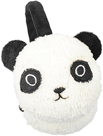 Johe Girl/Boy's Winter Cartoon Panda Earmuff Adjustable Fleece Ear Warmer Black Panda