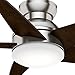 Casablanca 59019 Isotope 44-Inch Ceiling Fan with Five Espresso Blades, Wall Control and Light, Brushed Nickel