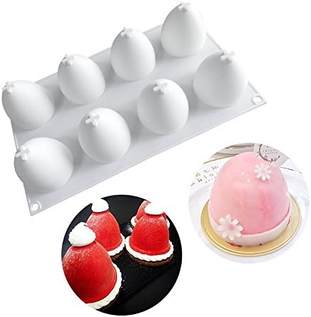 JOHO Silicone Molds, Mousse Cake Molds 3D Egg Shape For Christmas Dessert Chocolate Truffle Pudding Baking Molds