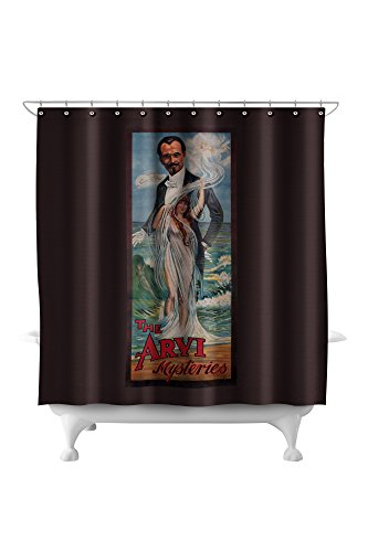 The Arvi Mysteries Vintage Poster (artist: Allpeck) England c. 1915 (71x74 Polyester Shower Curtain)