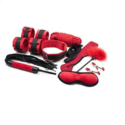 Interestingsport 32 Feet/10M Soft Restraint Cotton Rope Adjustable Collar Leash Eyemask Clamps(10 in 1)