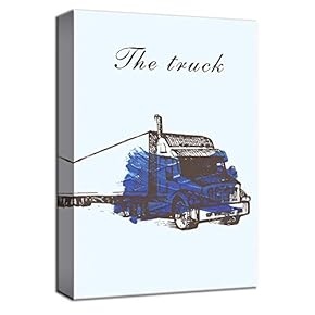 Blue Truck Sketch Painting Artwork for Framed