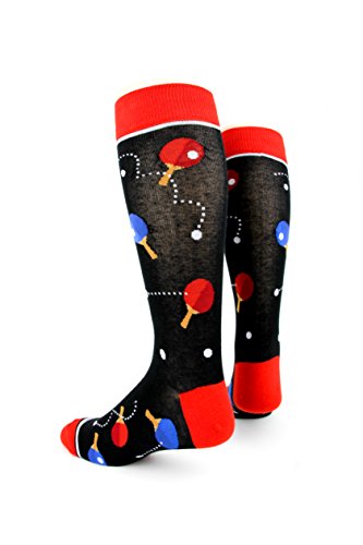 Foot Traffic, Men's Sports-Themed Socks, Ping Pong (Men's Shoe Sizes 7-12)