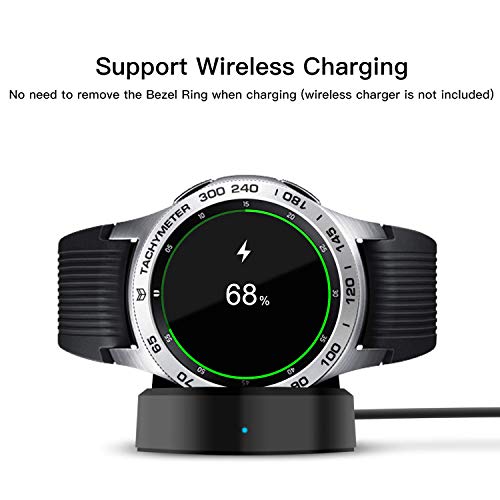 [Aluminum] Galaxy Watch 46mm Bezel Styling, Galaxy Gear S3 Frontier & Classic Bezel Ring Adhesive Cover Anti Scratch Aluminium Protection Tachymeter, Design for The Galaxy Watch Accessories - Silver