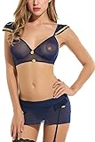 Avidlove Women Babydoll Set Uniform Role Play Sailor Nightie