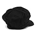 Women's Lightweight 100% Cotton Soft Fit Newsboy Cap with Elastic Back - Black