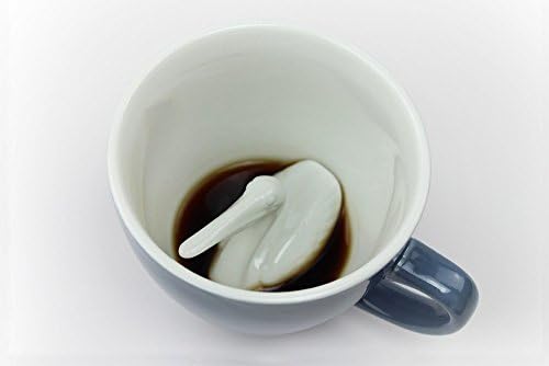 CREATURE CUPS Pelican Ceramic Cup (325 ml, Wedgewood Blue)| Hidden Animal Inside | Holiday and Birthday Gift for Coffee & Tea Lovers