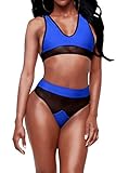 Agatha Garcia Women's Black Mesh Spicy High-waist Racer Bikini