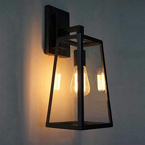 Aplique de pared rústica Sombra de vidrio transparente Iluminación