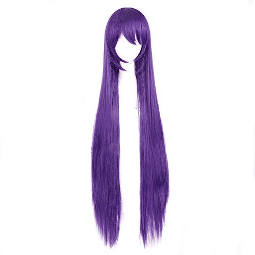 MapofBeauty 100CM Dark Purple Can Tie Two Braids Cosplay Wigs