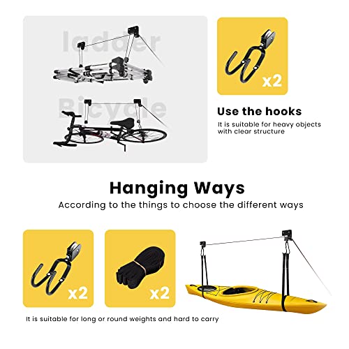 VIVOHOME Kayak Hoist Lift Pulley System for Overhead Garage Storage