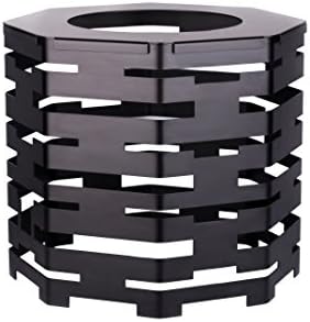 PrestoWare PWBA8-4034B, Octagon Buffet Riser with Adaptor for Soup Kettle, Black Powder Coated Steel Multi-Level Food Serving Riser Stand With Notches for Display Surfaces (Surfaces Are Not Included)