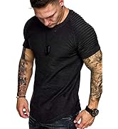 Muscle T-Shirt Pleated Raglan Sleeve 