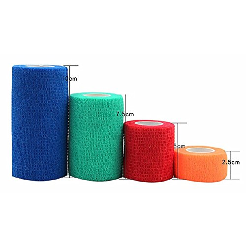 Patgoal Pet Self Adherent Bandage, 4 Pack Cohesive Bandage Non-woven Fabric Elasticity Gauze Rolls Self Adhering Stick Bandage Wrap Medical Vet Tape for Pet Animals in Random Colors - Thumbnail 3