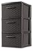 Sterilite 3 Drawer Wicker Weave Decorative Storage Tower, Espresso (4 Pack)