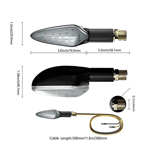 CCAUTOVIE Led-knipperlichten voor de motorfiets, E-gekeurd, universeel, dagrijlicht, motorfiets, knipperlicht, barnsteen… - Image 8