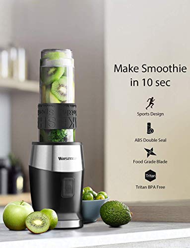 Personal Blender Smoothie Blender for Shakes and Smoothies, 24000 RPM High-Speed Mixer/Grinder System with 20 oz Sport Bottle & Travel Lid and Safe Lock, 300W, BPA-Free Willsence