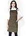 Under NY Sky Essential Army Green Apron – Cross-Back with Durable Twill and Leather Reinforcement – Adjustable for Men and Women – Pro Chef, Tattoo Artist, Baker, Barista, Bartender, Server Aprons