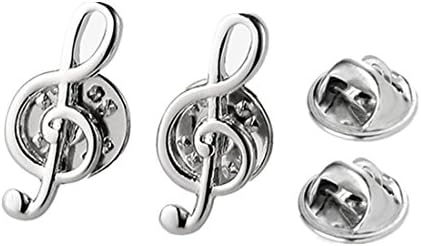 MGStyle Collar Tips For Men or Women - Musical Note - Silver Tone - Alloy with Deluxe Gift Box