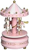 FreshGadgetz Wooden Merry-Go-Round Horse Music Box Christmas Birthday Gift Carousel Music Box