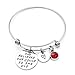 LIUANAN Stainless Steel Inspirational Encouragement Bracelet She Believed She Could So She Did Expandable Bangle Birthstone Charm Cuff Bracelet