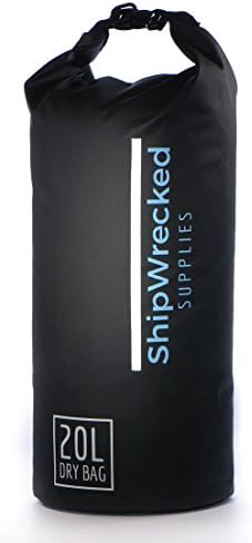 SHIPWrecked SUPPLIES Premium Waterproof Dry Bag for Boating, Diving, Sailing and Kayaking. Dry Bag Includes Shoulder Strap and Reflective Stripe For Your Safety.