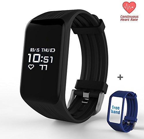 Fitness Tracker Smart Bracelet All Day Heart Rate Sleep Monitor Step Calorie Counter Message Reminder Waterproof Bluetooth Activity Tracker Wristband for Android&amp;IOS Smart Phone